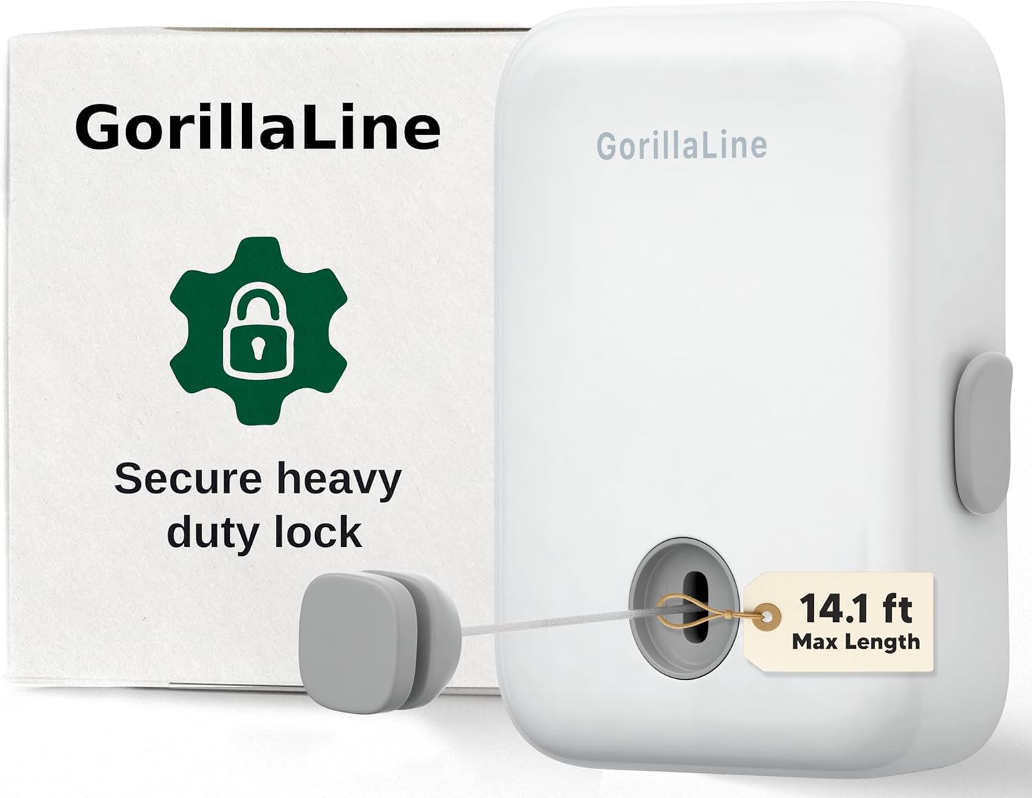 GorillaLine Corde à Linge rétractable pour intérieur et extérieur | Corde à Linge Robuste | Étendoir à Linge Mural | Suspension rétractable | Verrou pour éviter l'affaissement