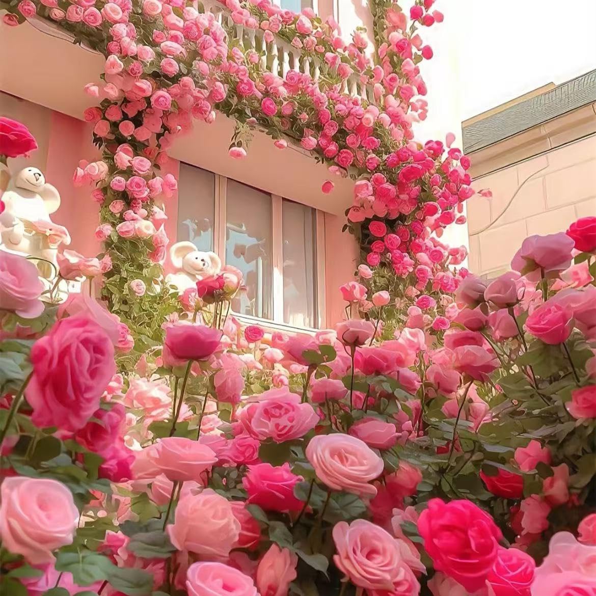 Lot de 1000 graines de rose grimpante de vigne, graines de rose grimpante pour la plantation en plein air clôtures de jardin, pergolas et treillis, vigne longue floraison (T)