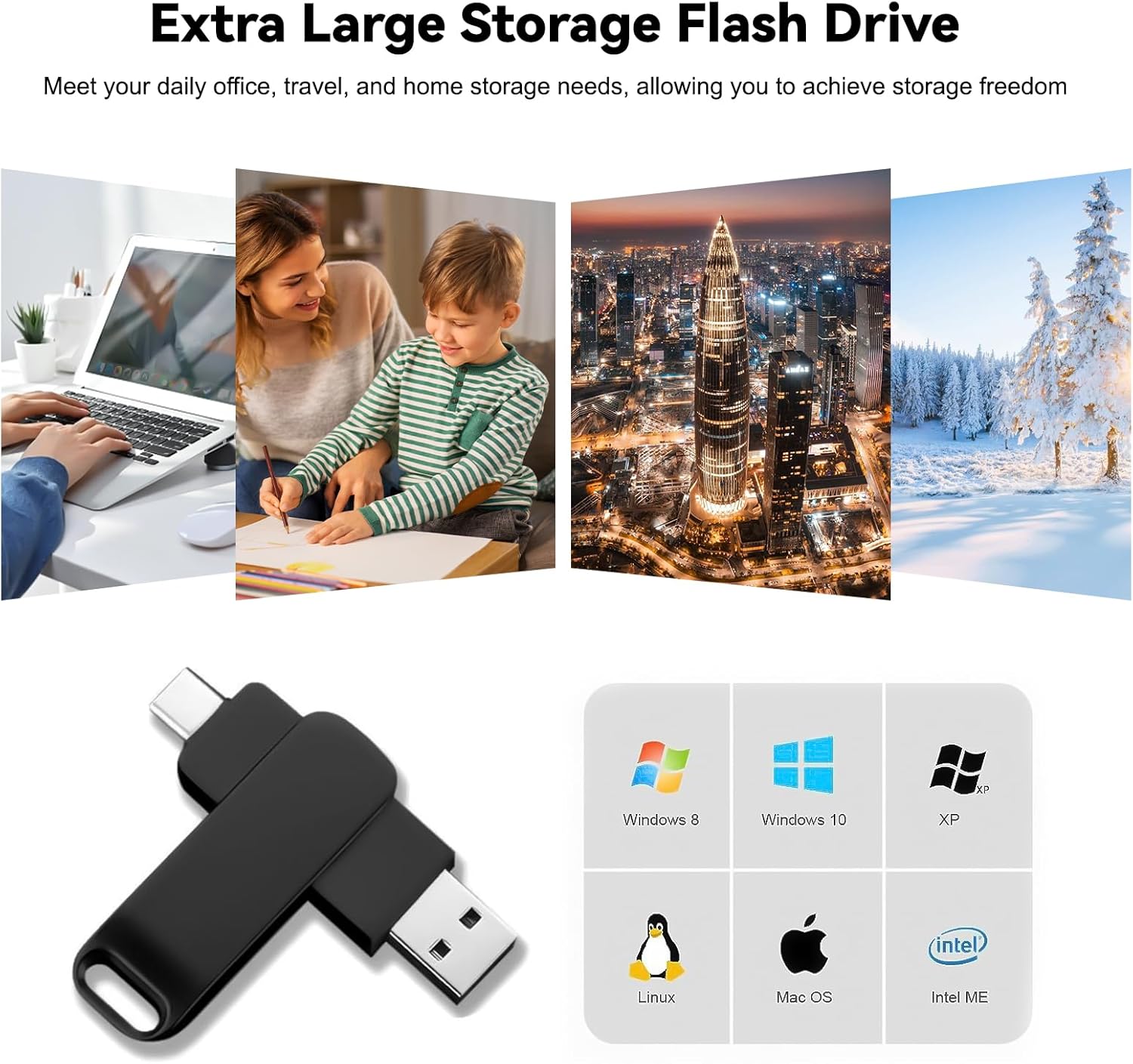 Clé usbc cle usb128G go Clef USB cle USB-c 128 GO,Clés adopte Un Corps Métallique Exquis et Durable Key Convient pour PC/Ordinateur Portable/Tablette,Téléphone Portable