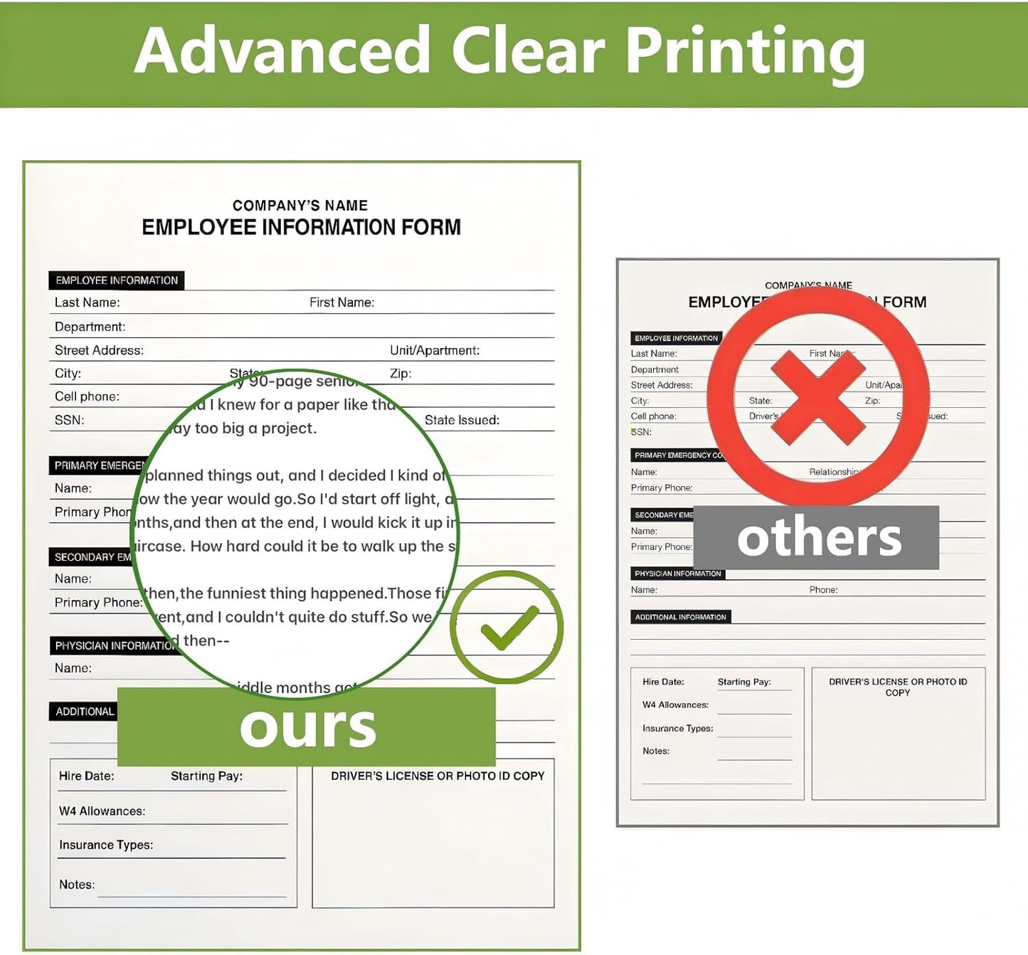5 Rouleaux Papier Thermique A4, Papier Imprimante Thermique, Papier Thermique Blanc, Sans BPA, Séchage Rapide, pour Impression de Documents, Photos et Pages Web, 21cm x 6.2m, 21 Feuilles/Rouleau