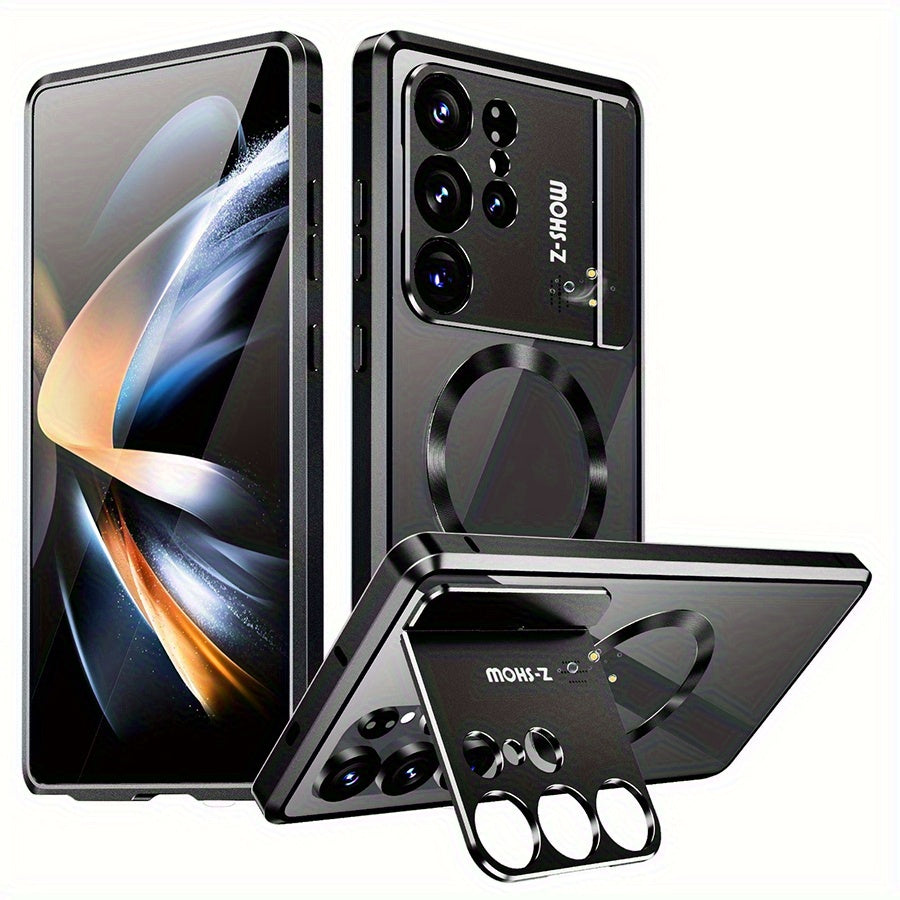 Étui de protection magnétique double face en verre HD avec système de verrouillage pour Samsung S25 Ultra