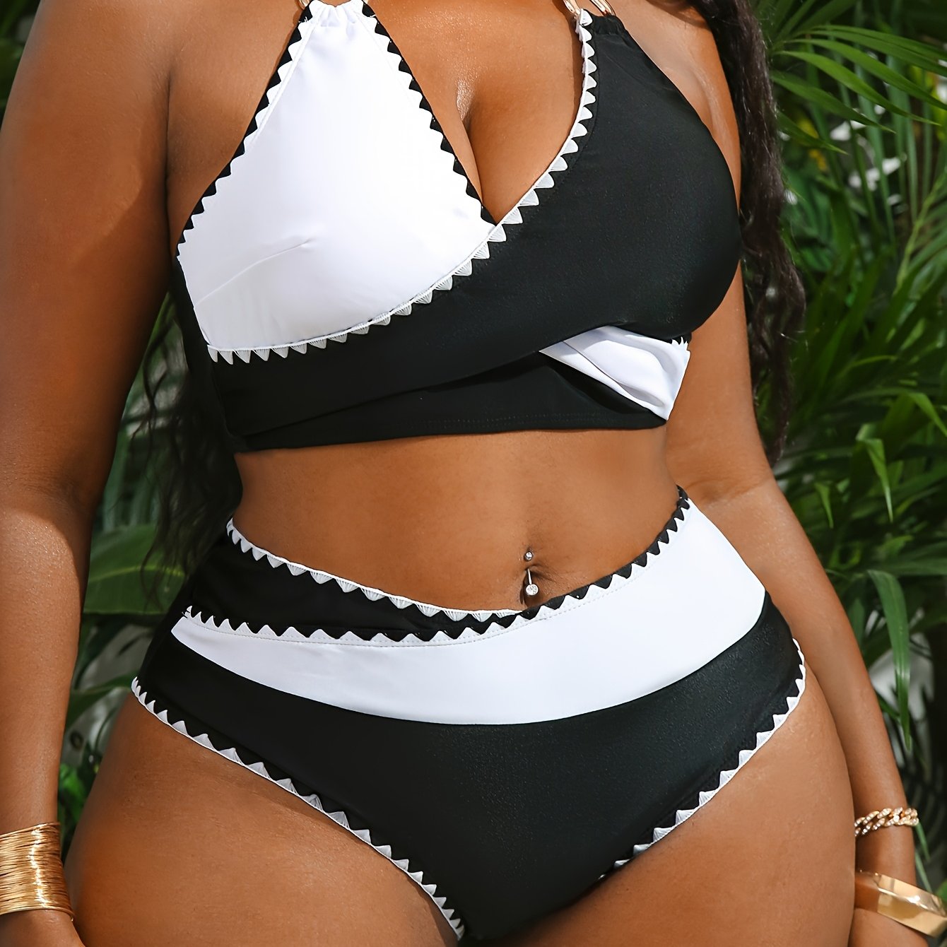 Maillot de bain deux pièces bikini grande taille pour femme