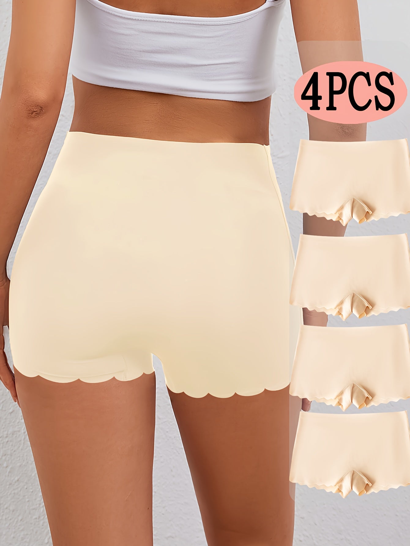 Lot de 4 culottes shorty pour femme - Tissu extensible, doux et confortable