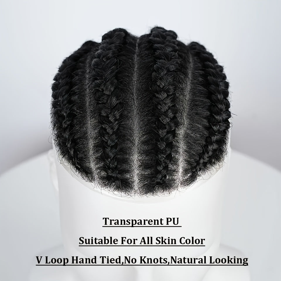 Postiche tressé en mailles africaines pour homme