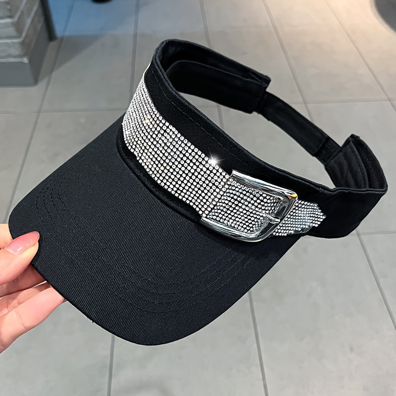 Casquette visière printemps/été pour femme avec strass