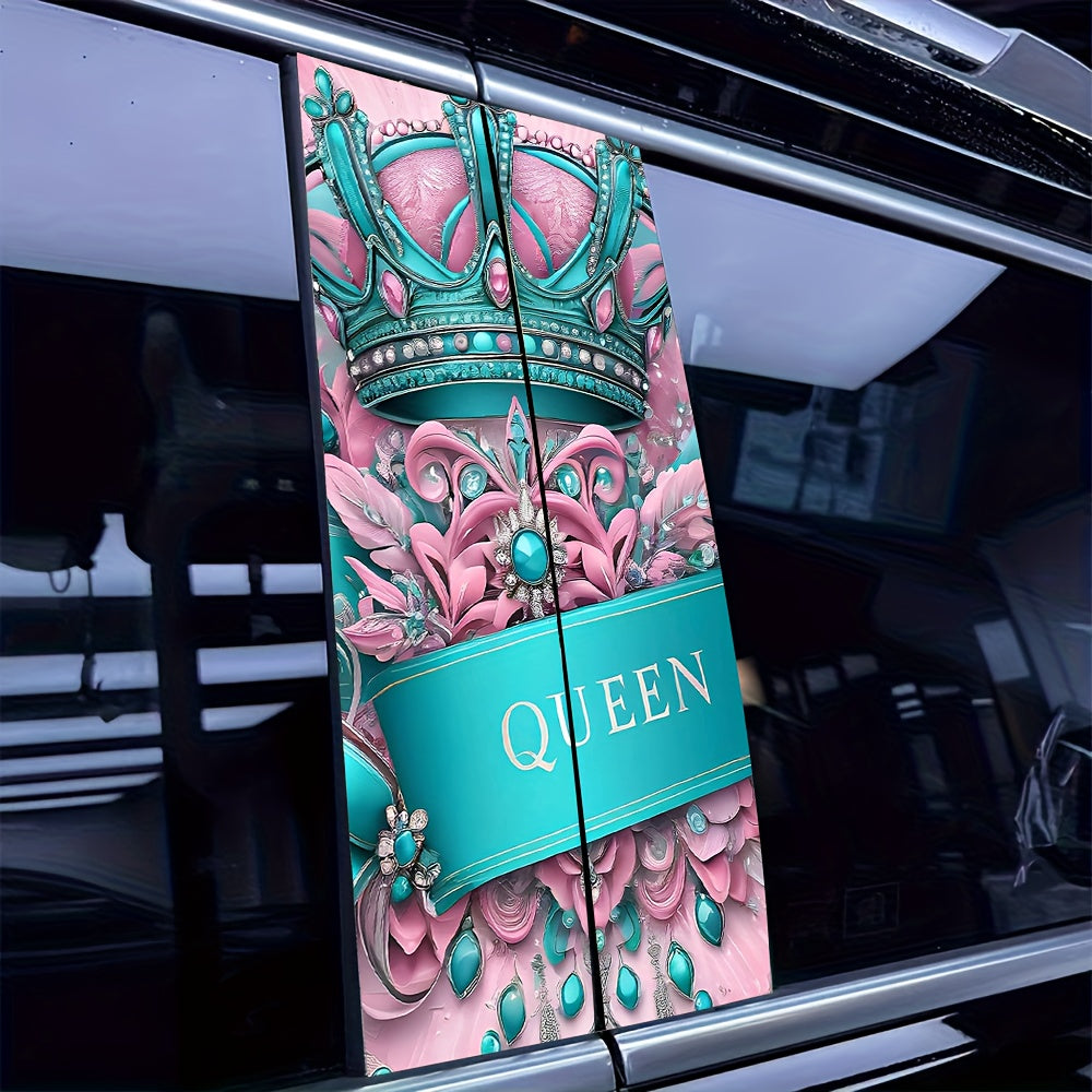 Lot de 2 autocollants de voiture motif couronne de reine