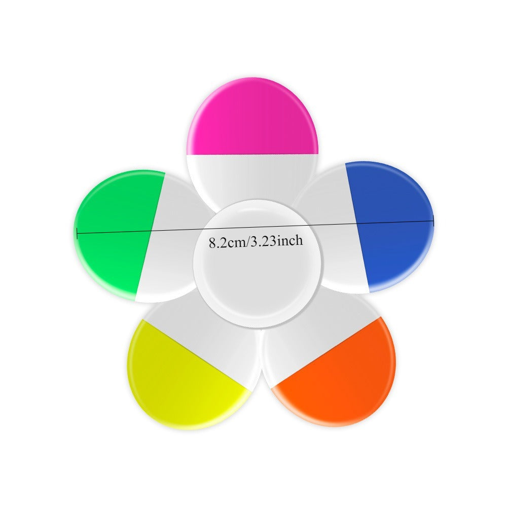 Surligneurs créatifs en forme de fleur, 5 couleurs en 1, stylo à dessin pour le journaling, la décoration