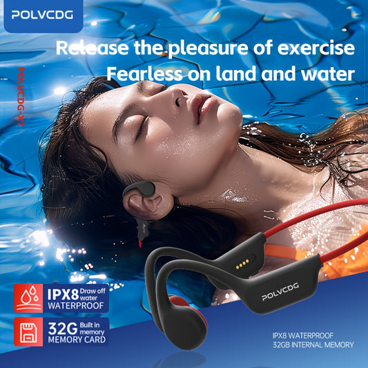 Écouteurs sans fil à conduction osseuse POLVCDG X7 | Autonomie de 10 heures, IPX-8, mémoire de 32 Go, natation, course à pied, cyclisme, fitness