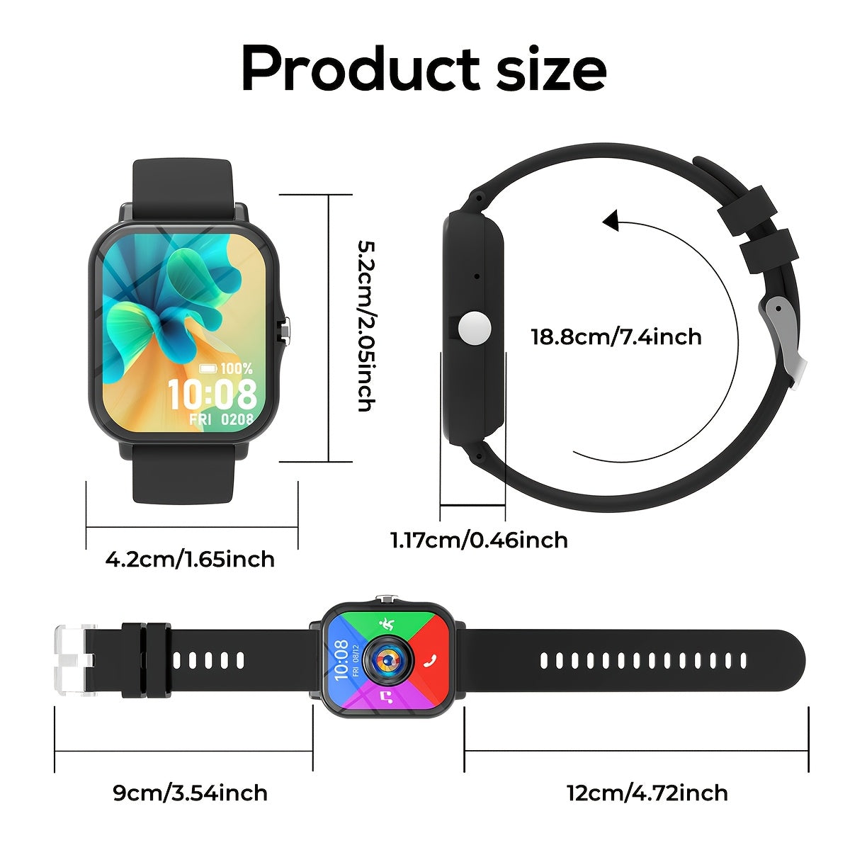 Montre Connectee Enfants Educative - Jeux, Musique, Photo Distance, Calculatrice, Reveil, Bracelet Silicone, 4 Coloris