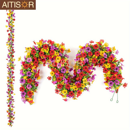 Guirlande de fleurs artificielles en lierre, 179,83 cm - Topdecheztop.fr