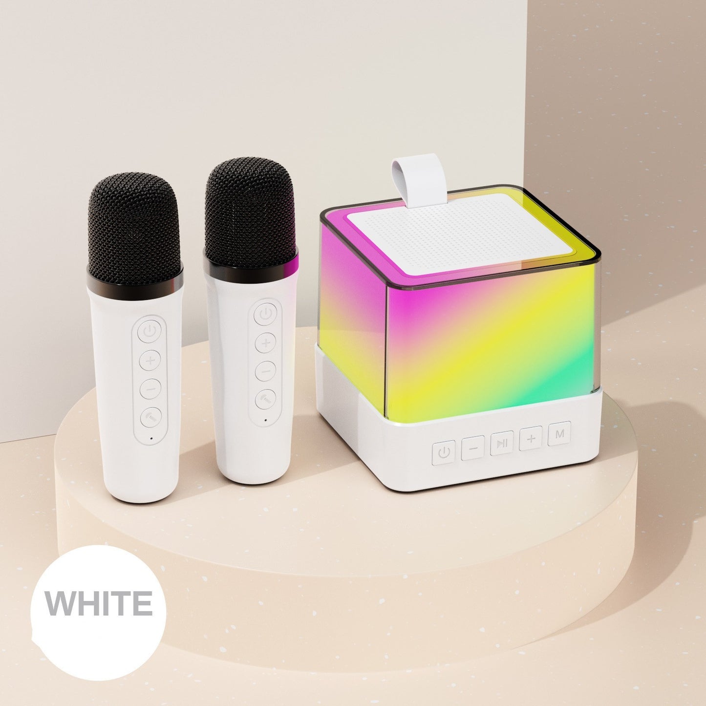 Enceinte Bluetooth sans fil familiale KTV Microphone lumineux coloré