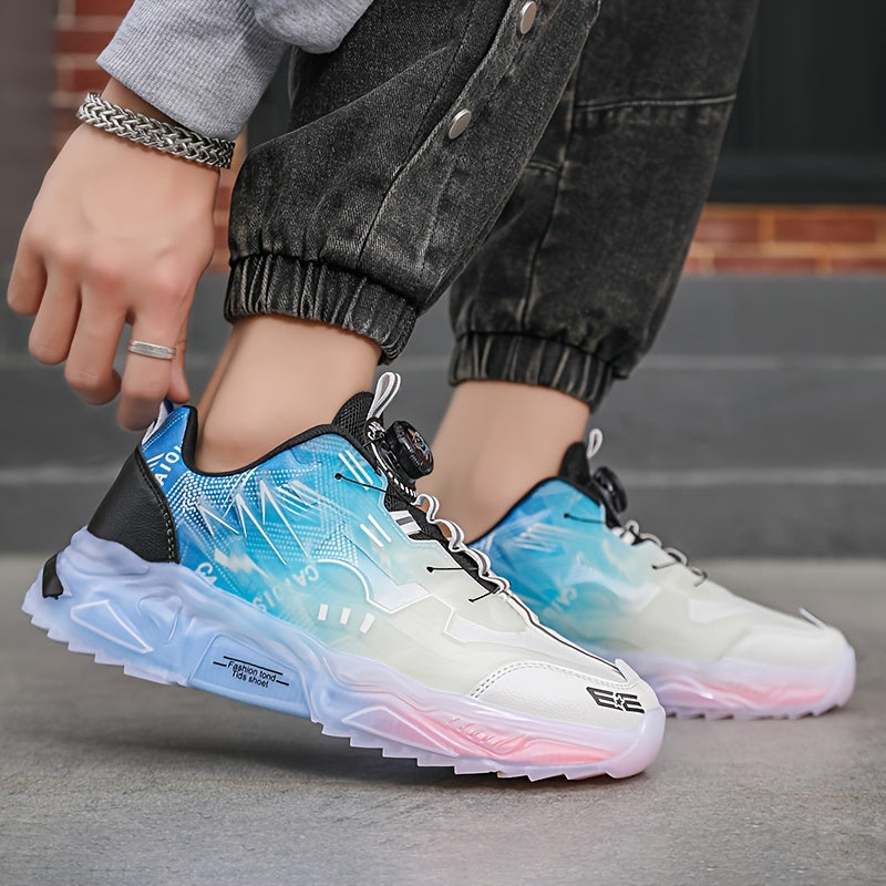 1 paire de baskets mode, chaussures de ville décontractées à lacets