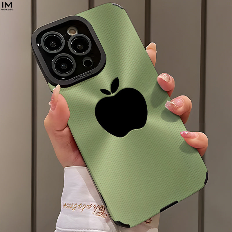 Coque de téléphone avec motif de pommes noires sur fond vert
