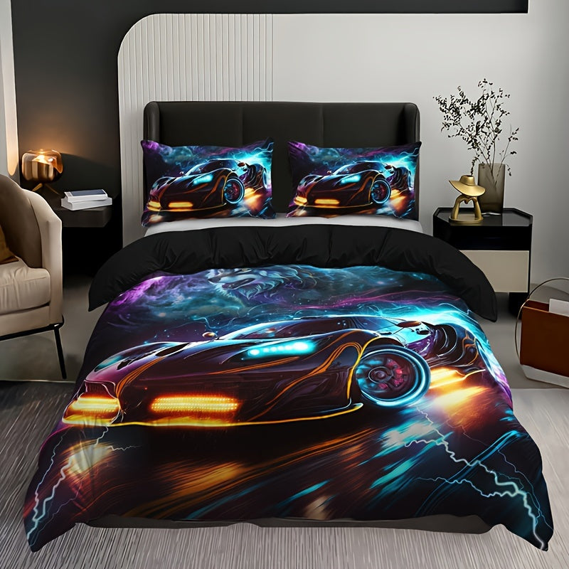 Parure de lit 3 pièces avec housse de couette et 2 taies d'oreiller - Topdecheztop.fr