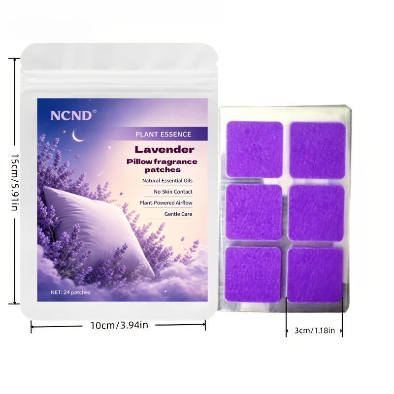 24 patchs parfumés à la lavande pour oreiller, sans contact avec la peau, à placer sur le bord de l'oreiller, diffusion douce pendant la nuit