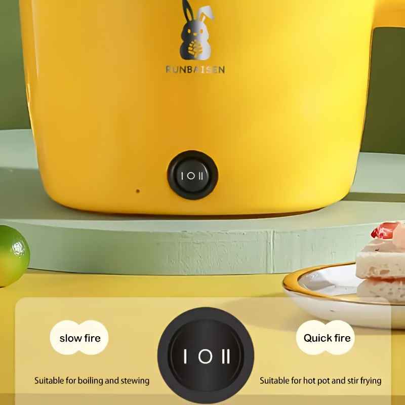 Marmite électrique multifonction en acier inoxydable avec poignée jaune