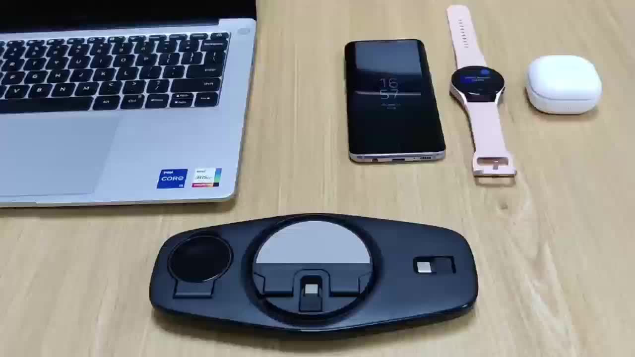 Station de charge pliable et portable pour téléphones mobiles, compatible avec tous les appareils USB-C