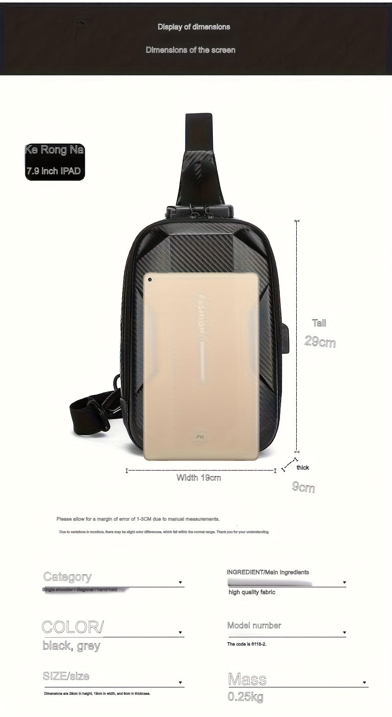 Sac bandoulière rigide tendance pour homme