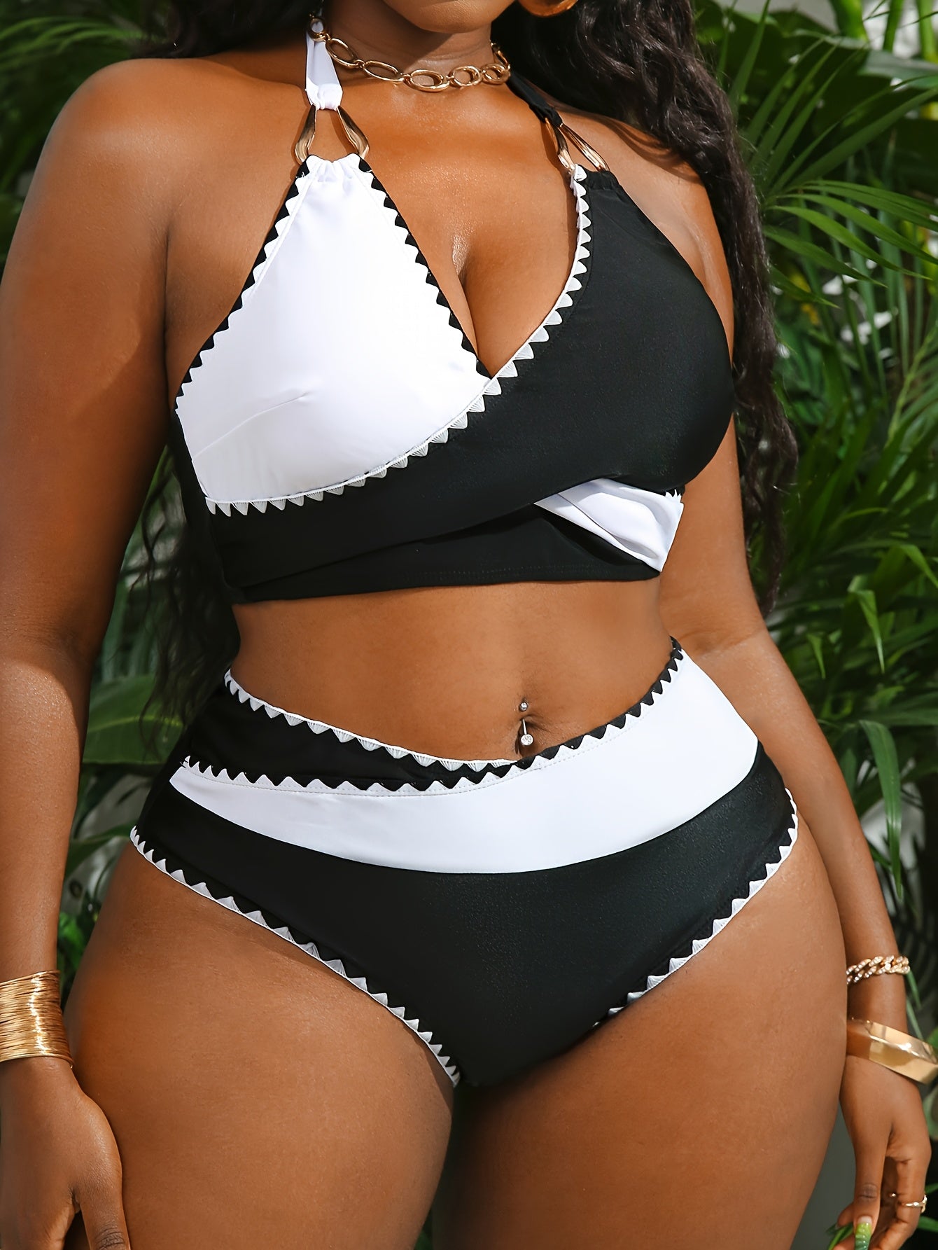 Maillot de bain deux pièces bikini grande taille pour femme