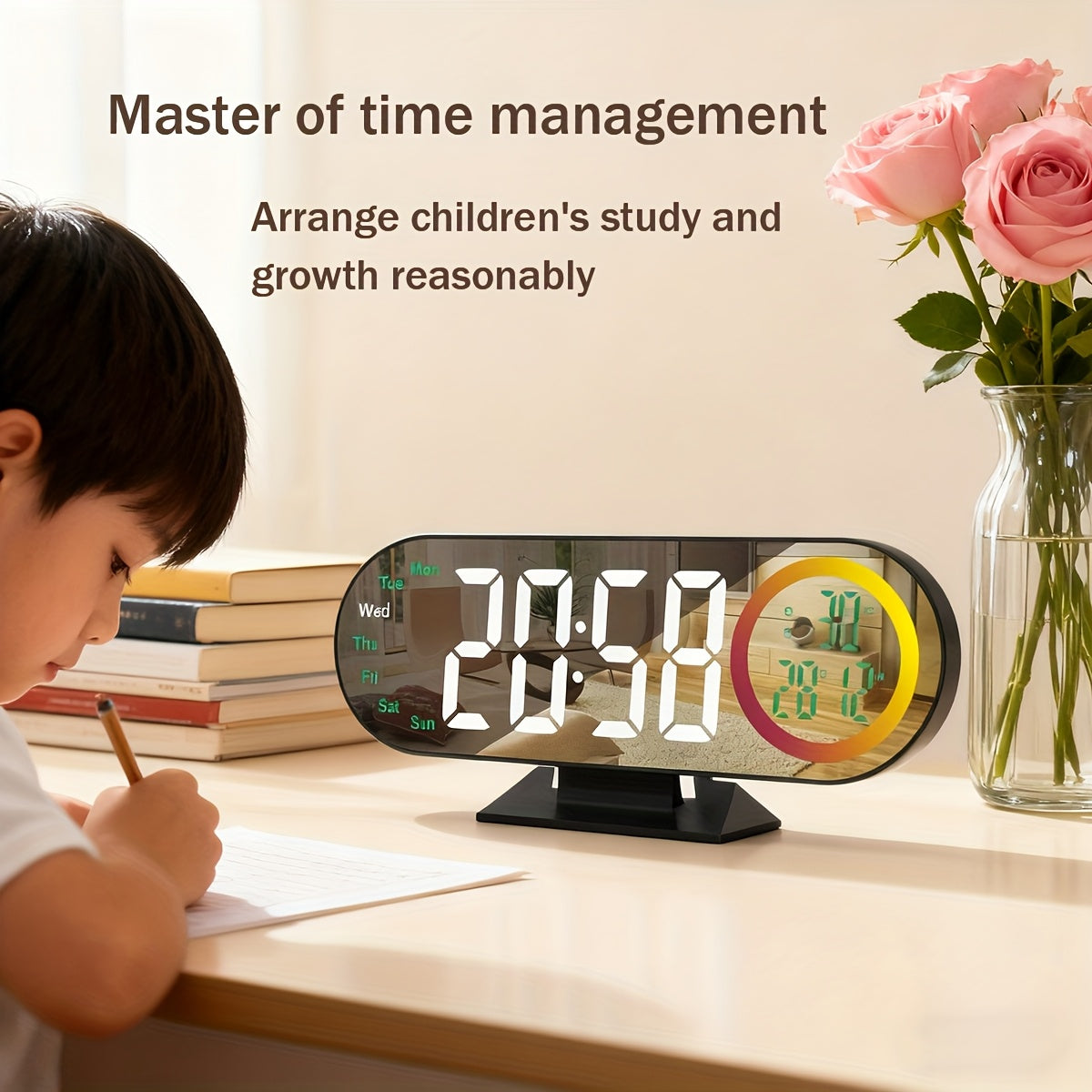 Réveil LED multicolore multifonctionnel | Activation vocale