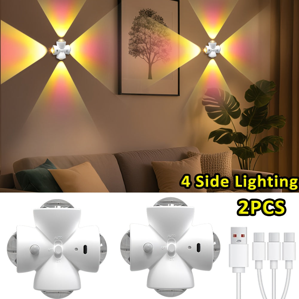 Veilleuses LED intelligentes à détecteur de mouvement USB