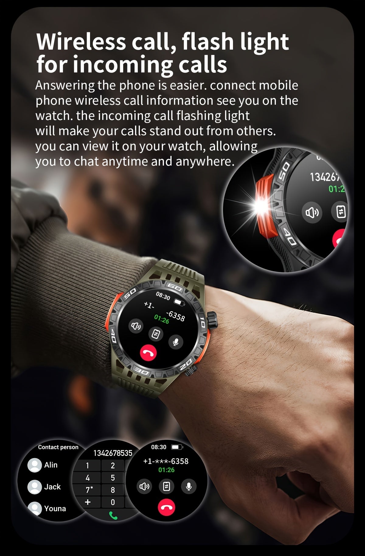 Montres connectées avec lampe de poche