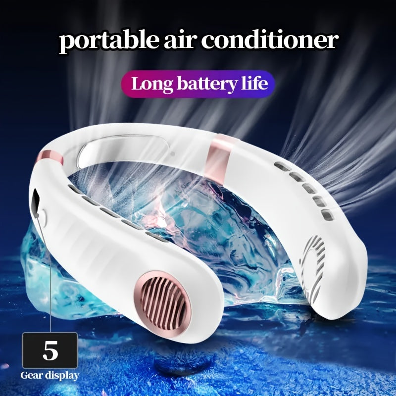 Ventilateur suspendu au cou rechargeable par USB à 5 vitesses