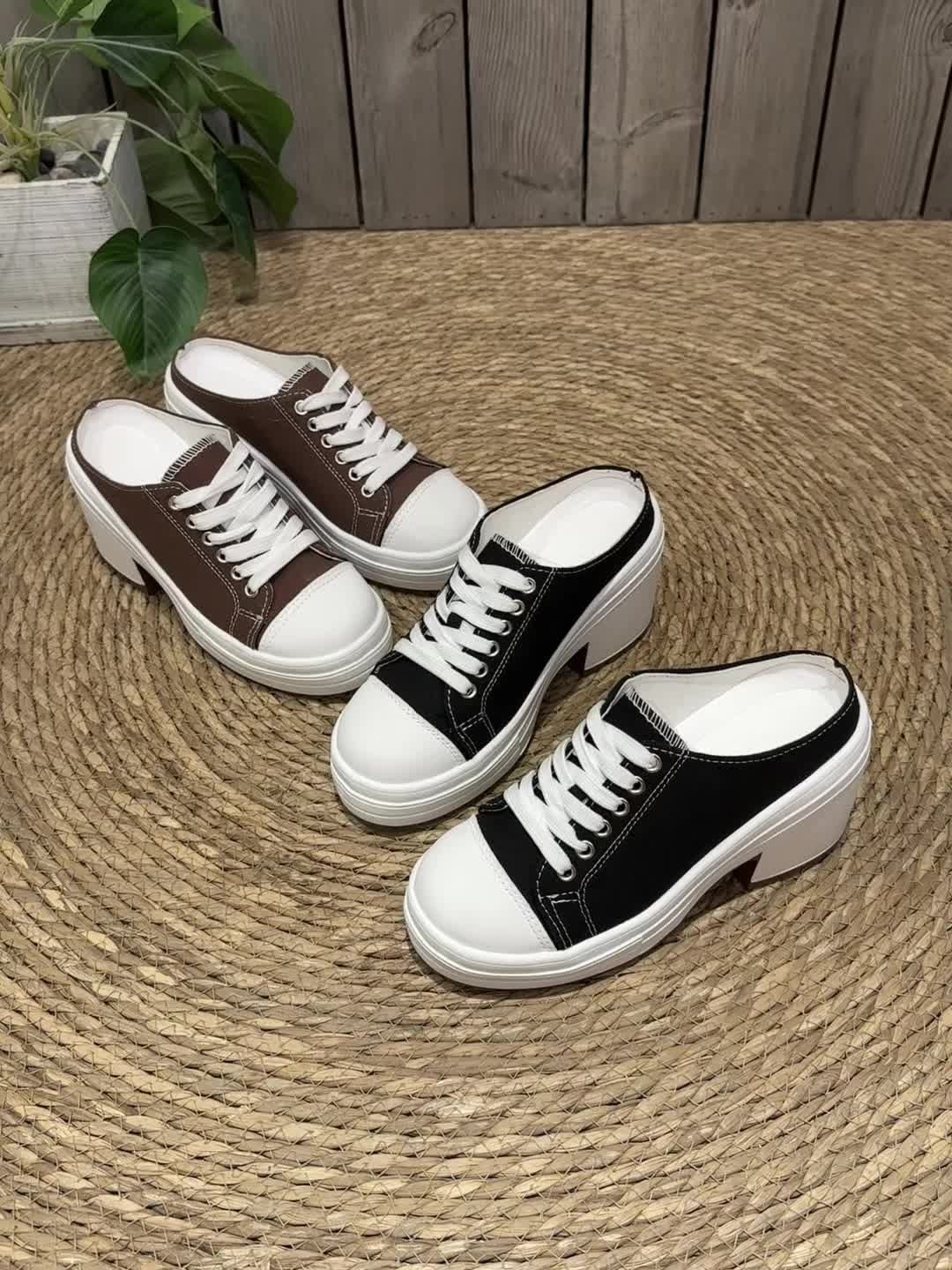 Mules confortables à lacets pour l'extérieur