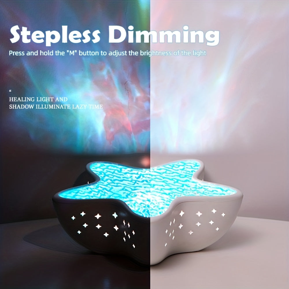 Lampe d'ambiance effet vague d'étoile de mer - Projecteur d'aurores