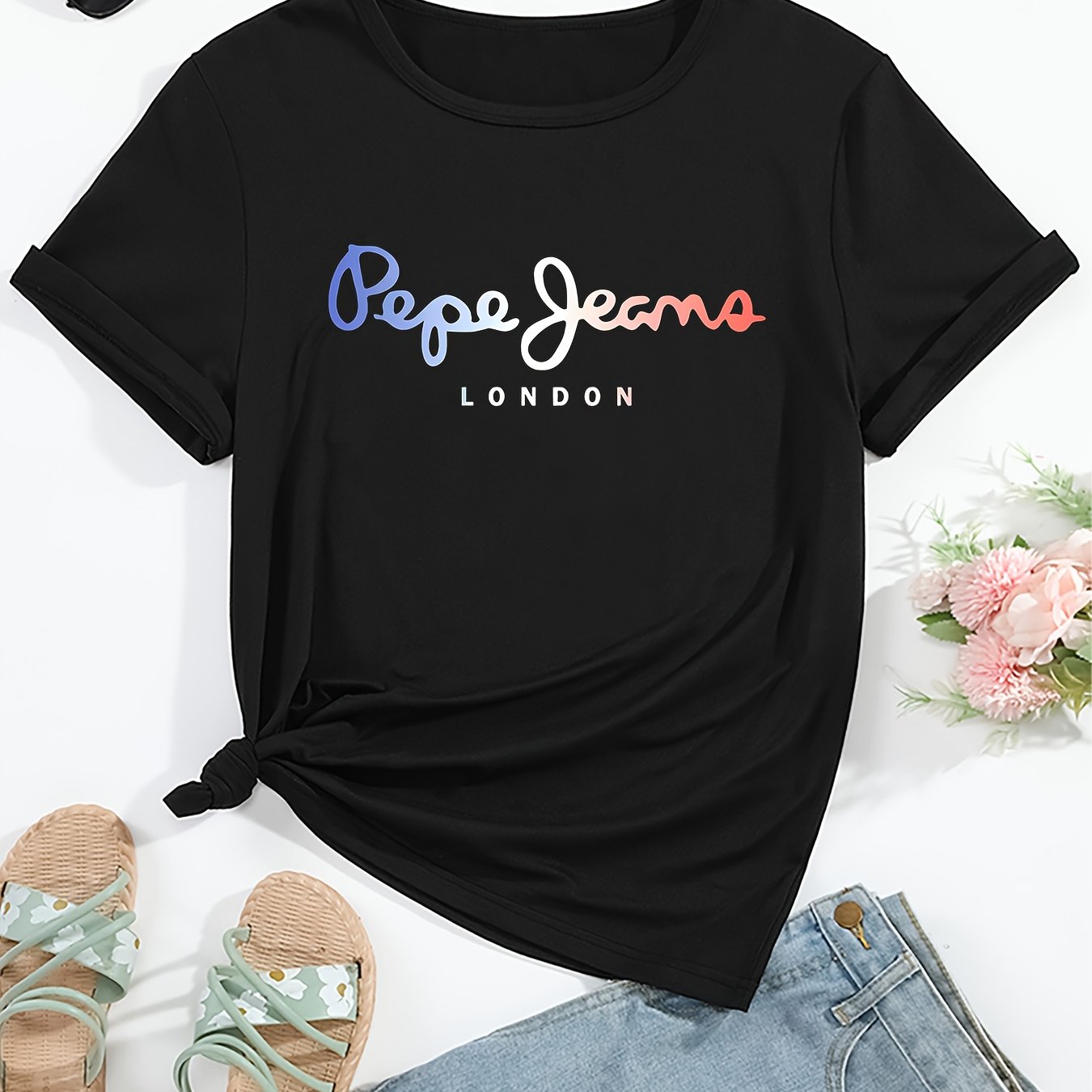 T-Shirt à manches courtes pour femmes NOIR