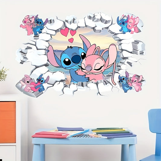 Disney Stitch Waterproof Wall Stickers for Bedroom And Living Room Decoration, Suitable for Ages 18 And Up, Perfect for Christmas, Halloween, Back-To-School Season, Graduation Season, New Year Gifts, And Birthday Presents. - Topdecheztop.fr