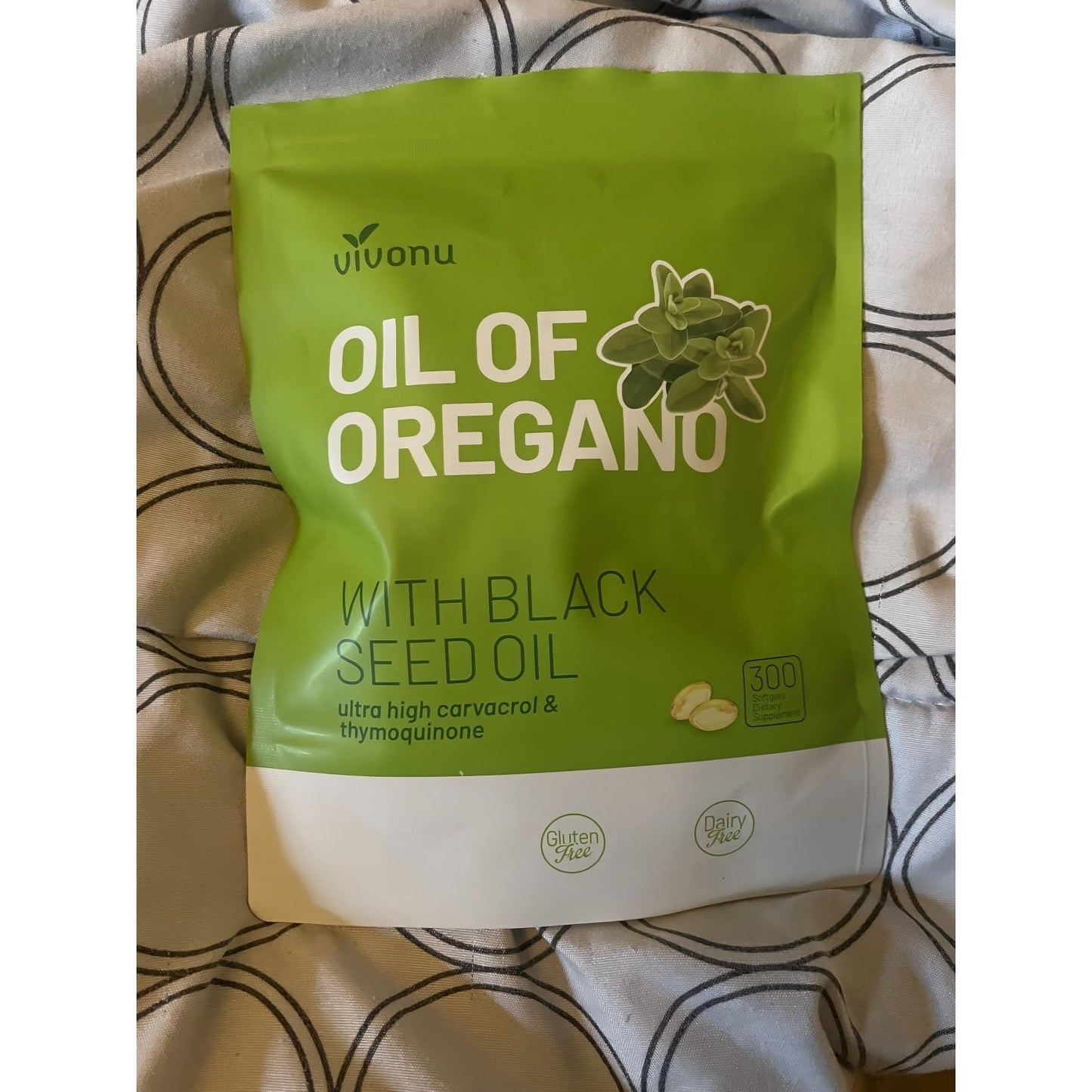 VIVONU Oil of Oregano - Huile d'Origan & Graines Noires - Carvacrol & Thymoquinone - 300 Gélules
