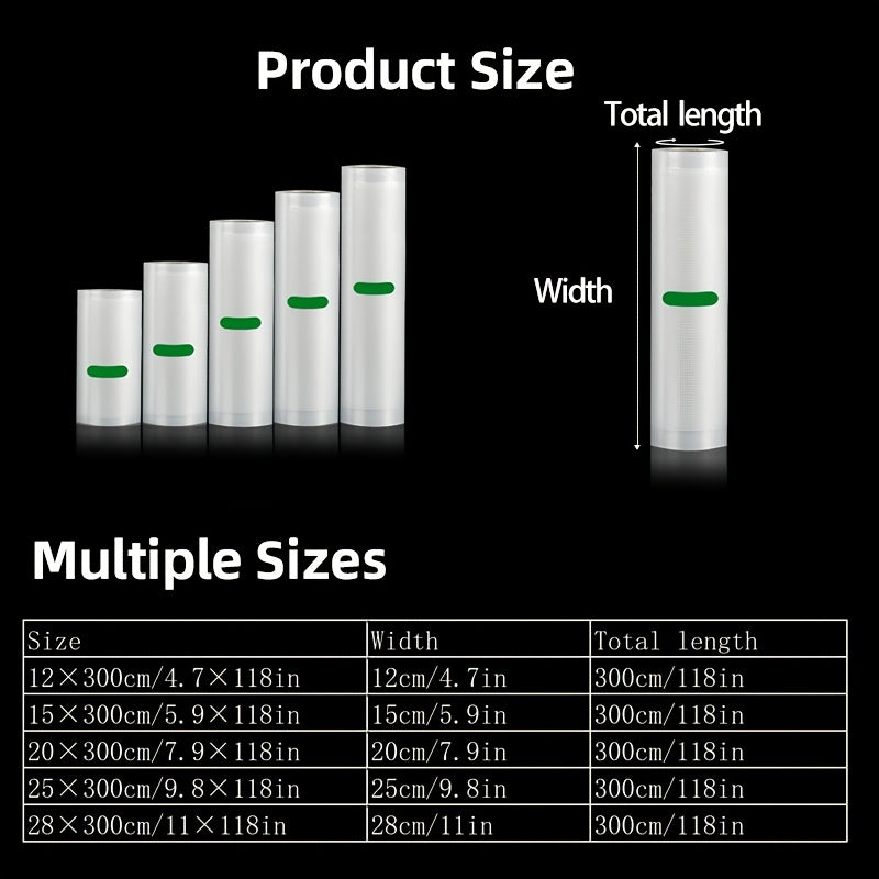 Lot de 5 sacs de mise sous vide AGASHE sans BPA - Longueur : 3 m