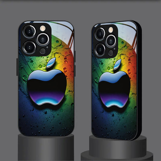 Un nouveau design de coque  Apple sur un fond coloré