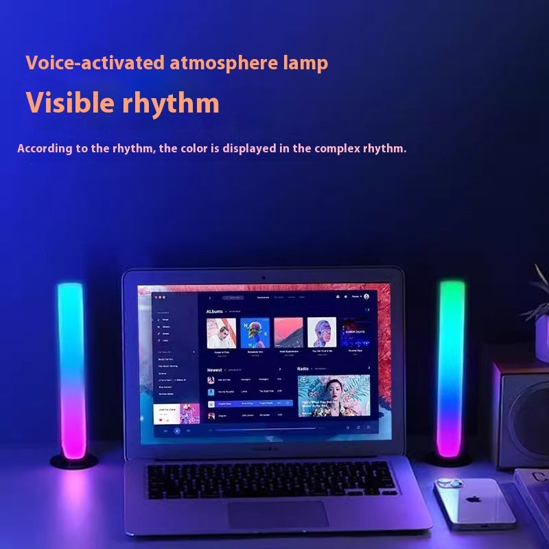 Lampe de bureau synchrone avec rythme musical sur le même écran et commande vocale