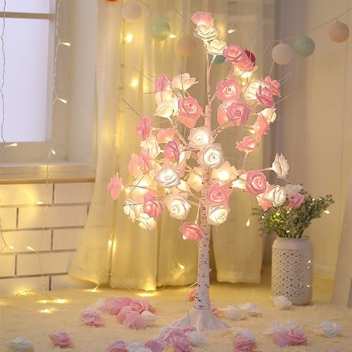 Lampe  avec roses brillantes - Topdecheztop.fr