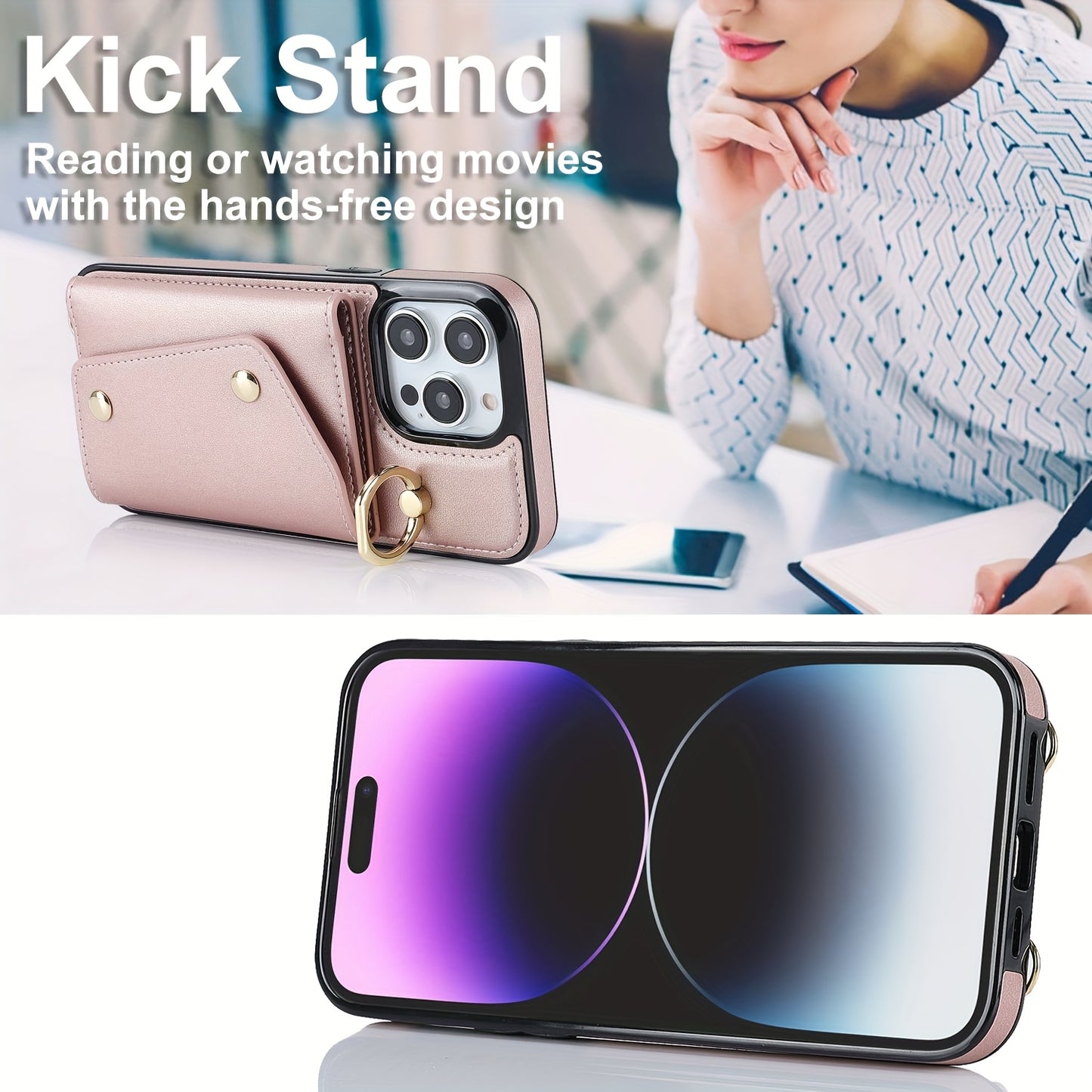 Etui portefeuille bandoulière pour femme est compatible avec les iPhone