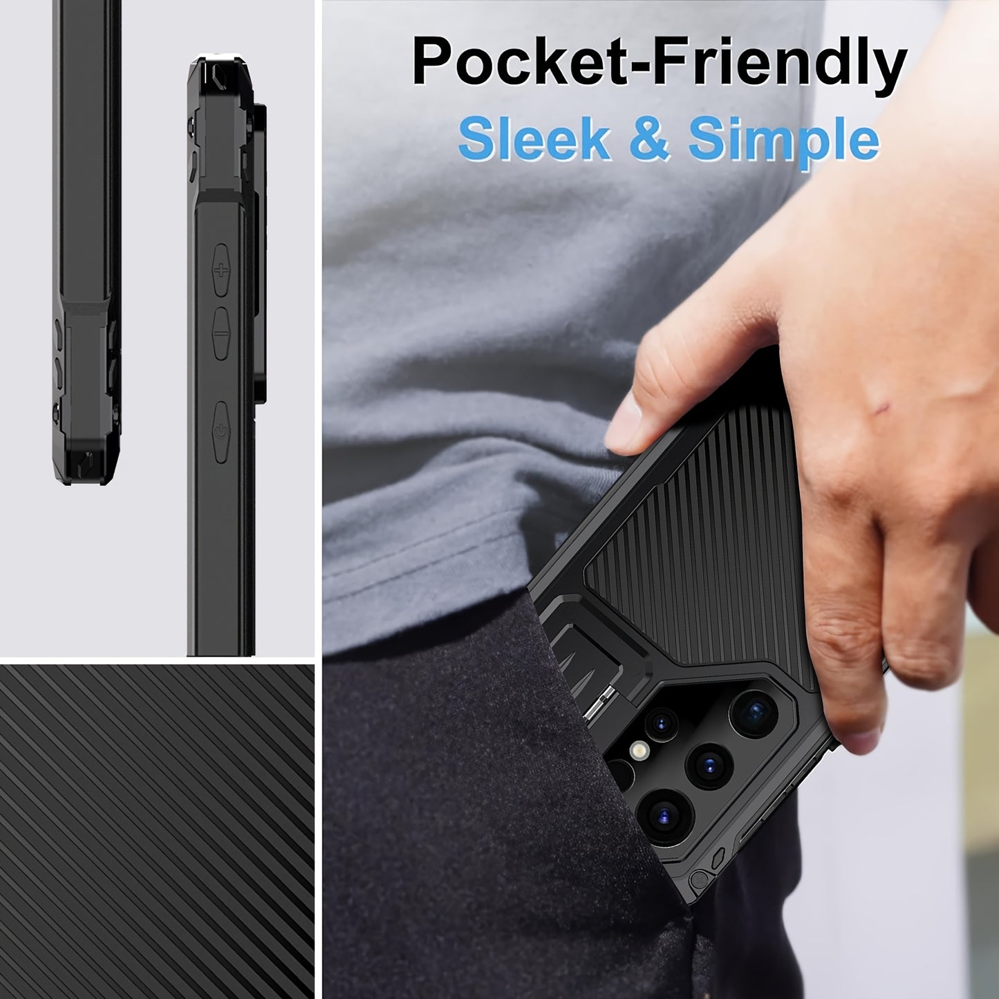 Phone case: for  S24 S23 Ultra armor metal magnetic phone case heavy duty shockproof aluminum cover screen protector