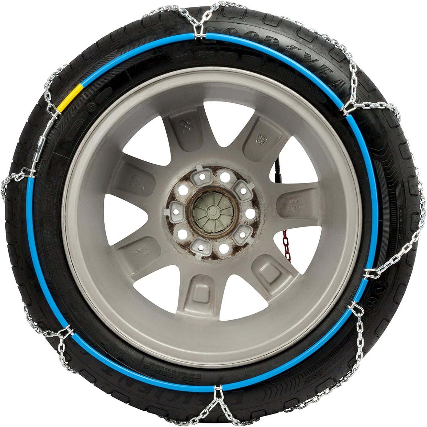 Goodyear Jeu de 2 Chaînes à Neige en Métal de 9 mm pour Voiture Taille 100 avec Tendeur Automatique Goodyear