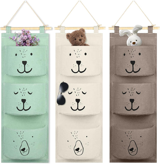 AOOWU Rangement Suspendu, Organisateur Mural en Tissu pour Porte, Empilable 3 Couches Sac Suspendu, Imperméable Large Poche Organisateur pour Chambre à Coucher Salle De Bains Cuisine Bureau Garde-Robe