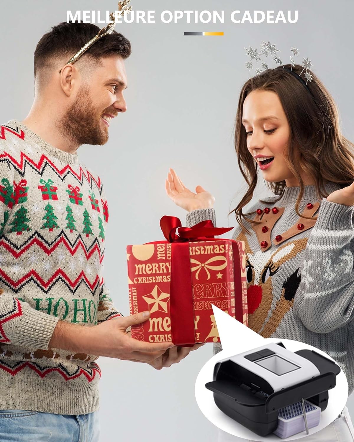 Mélangeur de Cartes Automatique, Mélangeur Électrique pour 1-2 Ponts Mode Auto & Manuel Rechargeable 2000mAh Faible Bruit Idéal pour Poker UNO Blackjack Skip-Bo Phase 10 Texas Hold'em Belote