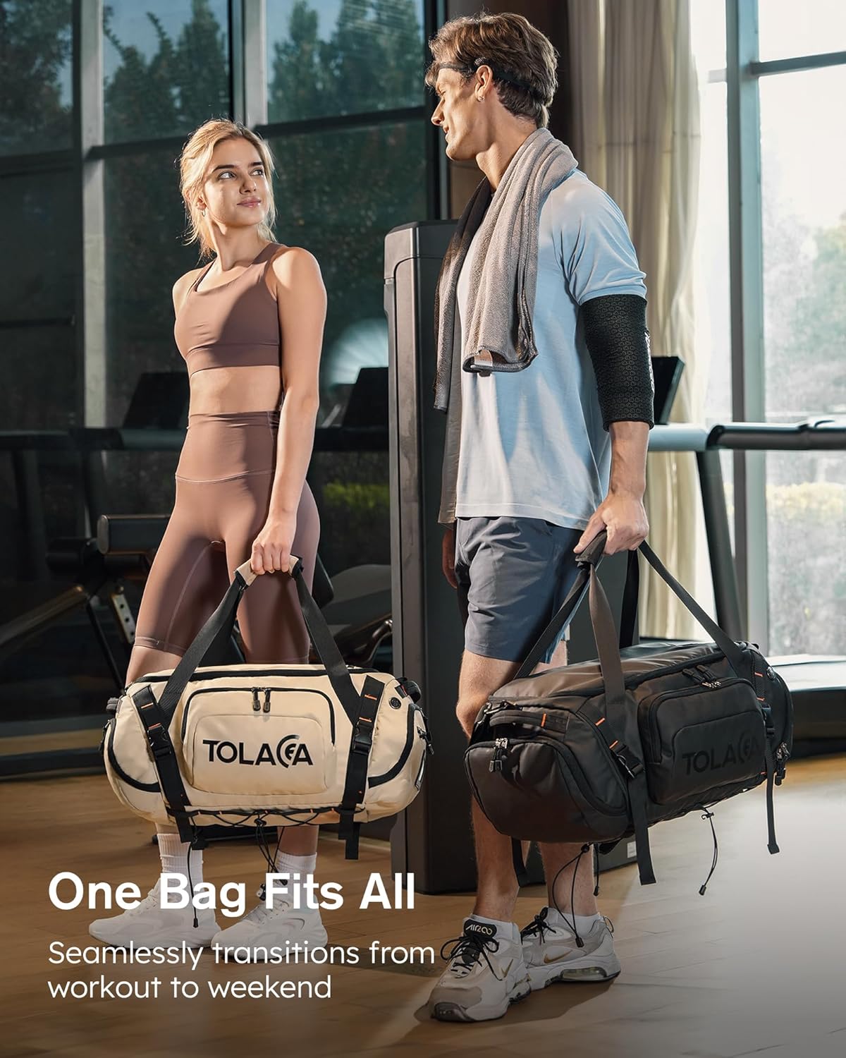 Tolaccea Sac de Sport 40L Homme Femme – Sac à Dos Sport & Sac de Voyage Grande Capacité avec Compartiment Chaussures, Compartiment Humide et Poche Ordinateur 15,6" – Gym, Week-End, Fitness (Noir)