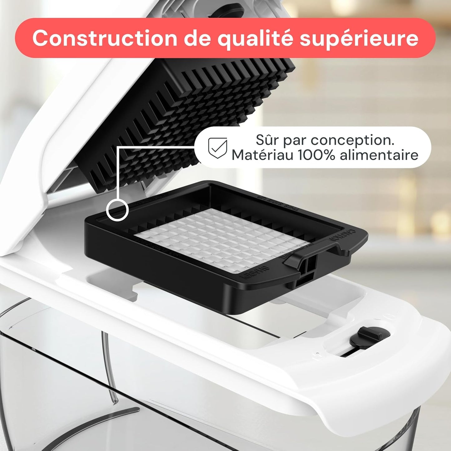 Fullstar Coupe Legumes Multifonction et Spiraliseur - Découpe en Cube - Hachoir Manuel pour Oignons Carottes Concombres Tomates Frites Pommes de Terre Fruits - Cuisine Accessoires (4-en-1 Blanc)