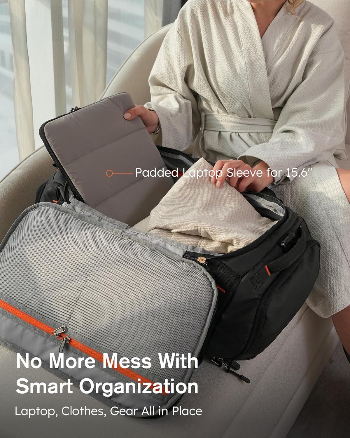 Tolaccea Sac de Sport 40L Homme Femme – Sac à Dos Sport & Sac de Voyage Grande Capacité avec Compartiment Chaussures, Compartiment Humide et Poche Ordinateur 15,6" – Gym, Week-End, Fitness (Noir)