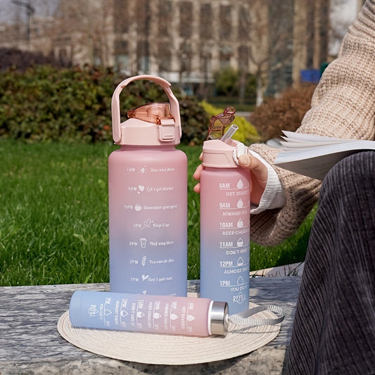 Ensemble de 3 bouteilles d'eau en plastique de grande capacité et résistantes aux hautes températures