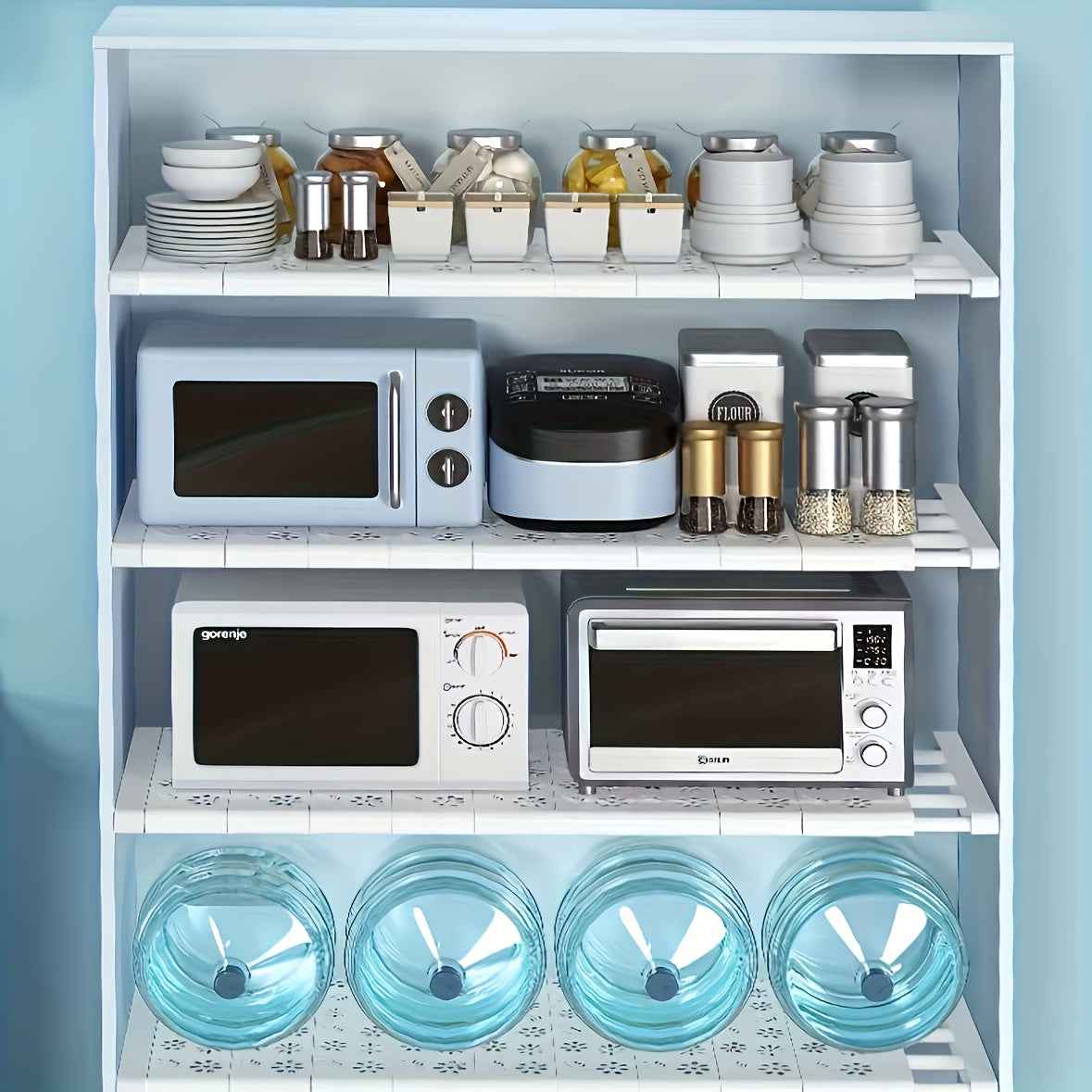 Ensemble de 3 étagères de rangement réglables - Conception extensible