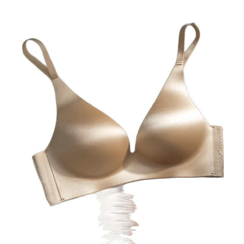 Lingerie  en satin minimaliste uni pour femme, décolleté en V profond