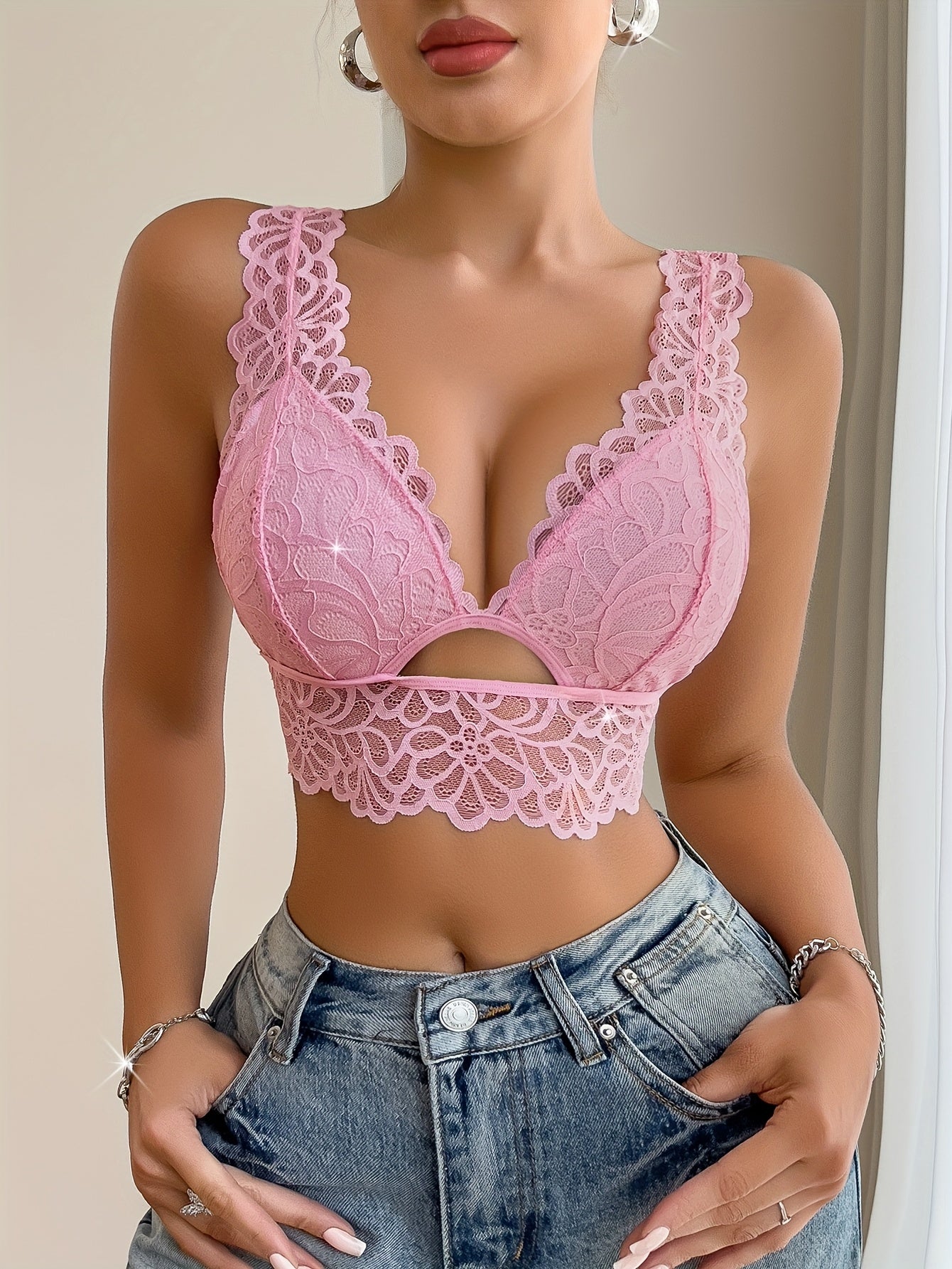 Soutien-gorge dos nu en dentelle florale pour femme