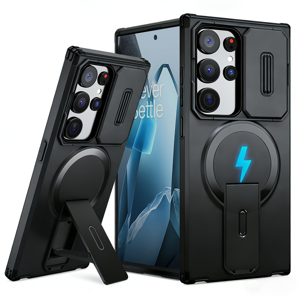 Coque rigide de protection antichoc renforcée avec support pour Galaxy S25 Ultra, S25 Fe, S24 Ultra, S23 Ultra, A17, A16, A56