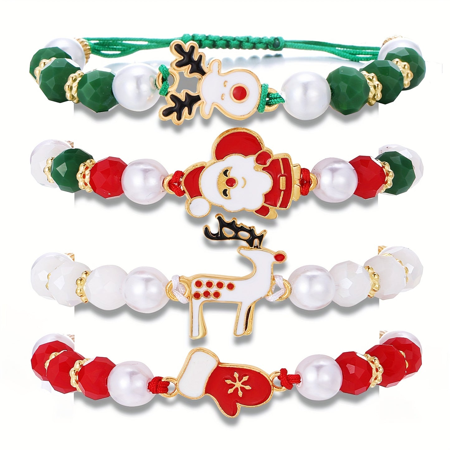 Ensemble de bracelets à breloques de Noël festifs